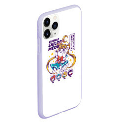 Чехол iPhone 11 Pro матовый Sailor Meow, цвет: 3D-светло-сиреневый — фото 2