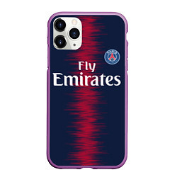 Чехол iPhone 11 Pro матовый FC PSG: Neymar 18-19, цвет: 3D-фиолетовый