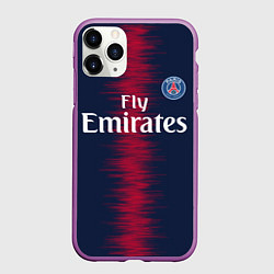 Чехол iPhone 11 Pro матовый FC PSG: Neymar 18-19, цвет: 3D-фиолетовый