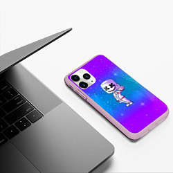 Чехол iPhone 11 Pro матовый Marshmello: Spaceman, цвет: 3D-розовый — фото 2
