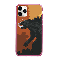 Чехол iPhone 11 Pro матовый Godzilla: Monster Smoke, цвет: 3D-малиновый