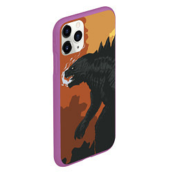 Чехол iPhone 11 Pro матовый Godzilla: Monster Smoke, цвет: 3D-фиолетовый — фото 2