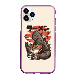 Чехол iPhone 11 Pro матовый Godzilla Eat, цвет: 3D-фиолетовый