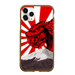 Чехол iPhone 11 Pro матовый Japanese Godzilla, цвет: 3D-коричневый
