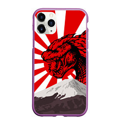 Чехол iPhone 11 Pro матовый Japanese Godzilla, цвет: 3D-фиолетовый