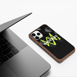 Чехол iPhone 11 Pro матовый Watch Dogs 2: Skulls Pattern, цвет: 3D-коричневый — фото 2