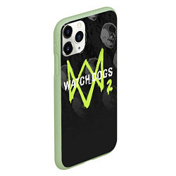 Чехол iPhone 11 Pro матовый Watch Dogs 2: Skulls Pattern, цвет: 3D-салатовый — фото 2