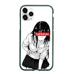 Чехол iPhone 11 Pro матовый Senpai Style, цвет: 3D-темно-зеленый