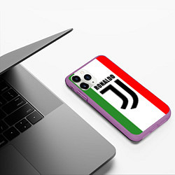 Чехол iPhone 11 Pro матовый Ronaldo Juve Italy, цвет: 3D-фиолетовый — фото 2