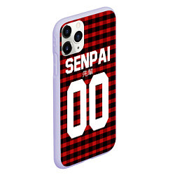 Чехол iPhone 11 Pro матовый Senpai 00: Red Grid, цвет: 3D-светло-сиреневый — фото 2