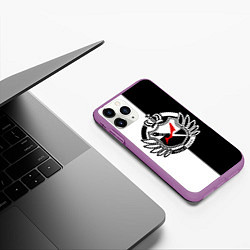 Чехол iPhone 11 Pro матовый MONOKUMA SCHOOL, цвет: 3D-фиолетовый — фото 2