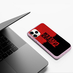 Чехол iPhone 11 Pro матовый RDD 2: Red & Black, цвет: 3D-розовый — фото 2