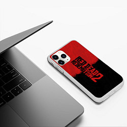 Чехол iPhone 11 Pro матовый RDD 2: Red & Black, цвет: 3D-белый — фото 2