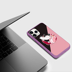 Чехол iPhone 11 Pro матовый MONOKUMA X MONOMI, цвет: 3D-фиолетовый — фото 2