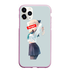 Чехол iPhone 11 Pro матовый Senpai School Girl, цвет: 3D-розовый