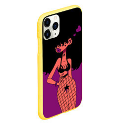Чехол iPhone 11 Pro матовый Black Girl, цвет: 3D-желтый — фото 2