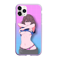 Чехол iPhone 11 Pro матовый Ahegao Girl, цвет: 3D-светло-сиреневый