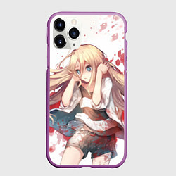 Чехол iPhone 11 Pro матовый Ангел кровопролития, цвет: 3D-фиолетовый