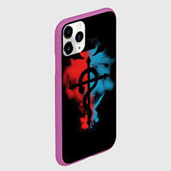 Чехол iPhone 11 Pro матовый Стальной алхимик, цвет: 3D-фиолетовый — фото 2