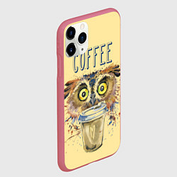 Чехол iPhone 11 Pro матовый Owls like coffee, цвет: 3D-малиновый — фото 2