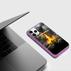 Чехол iPhone 11 Pro матовый TES: Dragon Flame, цвет: 3D-фиолетовый — фото 2