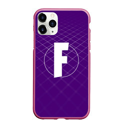Чехол iPhone 11 Pro матовый F – Fortnite, цвет: 3D-малиновый