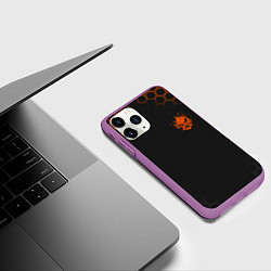 Чехол iPhone 11 Pro матовый Cyberpunk 2077: Samurai, цвет: 3D-фиолетовый — фото 2