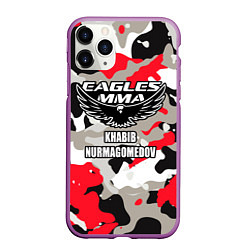 Чехол iPhone 11 Pro матовый Khabib Nurmagomedov: Red Camo, цвет: 3D-фиолетовый