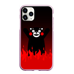 Чехол iPhone 11 Pro матовый Kumamon: Hell Flame, цвет: 3D-розовый