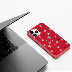 Чехол iPhone 11 Pro матовый IKON Bears, цвет: 3D-красный — фото 2