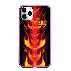 Чехол iPhone 11 Pro матовый PUBG: Hell Flame, цвет: 3D-фиолетовый