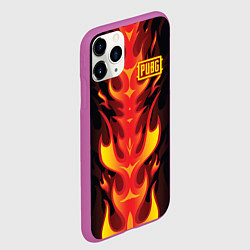 Чехол iPhone 11 Pro матовый PUBG: Hell Flame, цвет: 3D-фиолетовый — фото 2
