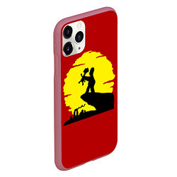 Чехол iPhone 11 Pro матовый Гомер и барт, цвет: 3D-малиновый — фото 2
