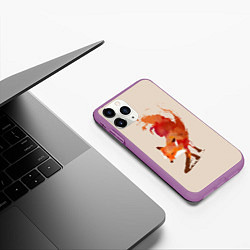 Чехол iPhone 11 Pro матовый Paint Fox, цвет: 3D-фиолетовый — фото 2