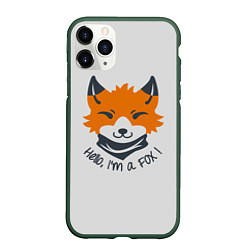 Чехол iPhone 11 Pro матовый Hello Fox, цвет: 3D-темно-зеленый