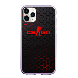 Чехол iPhone 11 Pro матовый CS:GO Grey Carbon, цвет: 3D-светло-сиреневый