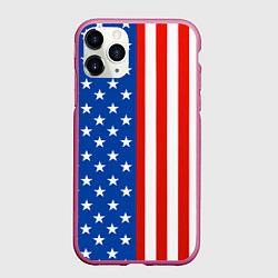 Чехол iPhone 11 Pro матовый American Patriot, цвет: 3D-малиновый
