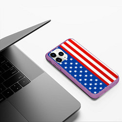 Чехол iPhone 11 Pro матовый American Patriot, цвет: 3D-фиолетовый — фото 2