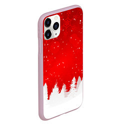 Чехол iPhone 11 Pro матовый Christmas pattern, цвет: 3D-розовый — фото 2