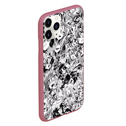 Чехол iPhone 11 Pro матовый Manga Ahegao, цвет: 3D-малиновый — фото 2