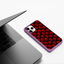 Чехол iPhone 11 Pro матовый Cyberpunk 2077: Samurai Pattern, цвет: 3D-фиолетовый — фото 2