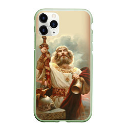 Чехол iPhone 11 Pro матовый Славянский бог, цвет: 3D-салатовый