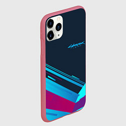 Чехол iPhone 11 Pro матовый Cyberpunk 2077, цвет: 3D-малиновый — фото 2