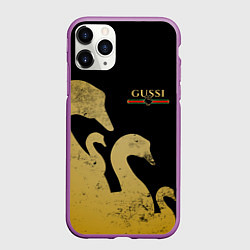 Чехол iPhone 11 Pro матовый GUSSI: Gold Edition, цвет: 3D-фиолетовый