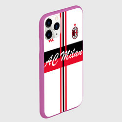 Чехол iPhone 11 Pro матовый AC Milan: White Form, цвет: 3D-фиолетовый — фото 2