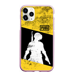 Чехол iPhone 11 Pro матовый PUBG: Yellow Grunge, цвет: 3D-розовый