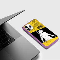 Чехол iPhone 11 Pro матовый PUBG: Yellow Grunge, цвет: 3D-фиолетовый — фото 2