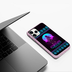 Чехол iPhone 11 Pro матовый Fortnite: Neon Battle, цвет: 3D-розовый — фото 2