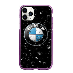 Чехол iPhone 11 Pro матовый BMW под Дождём, цвет: 3D-фиолетовый