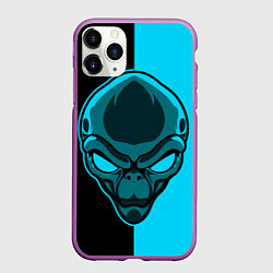 Чехол iPhone 11 Pro матовый Space Alien, цвет: 3D-фиолетовый